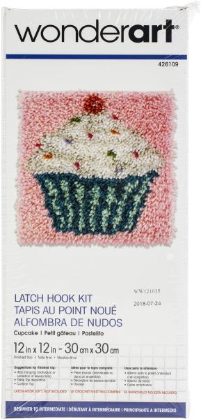 Caron Wonderart Latch Hook Kit 12'X12'-Cupcake