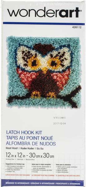 Caron Wonderart Latch Hook Kit 12'X12'-Hoot Hoot