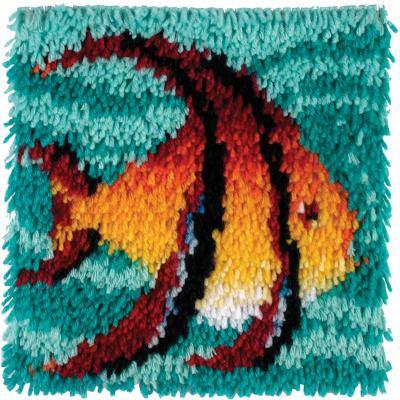 Caron Wonderart Latch Hook Kit 12''X12''-Angel Fish
