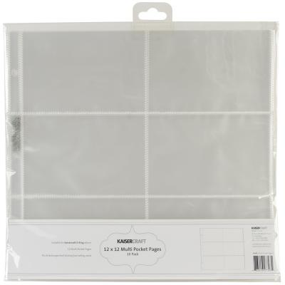 D-Ring Album Page Protectors 12'X12' 10/Pkg-(4) 3'X4' & (4) 6'X4' Pockets