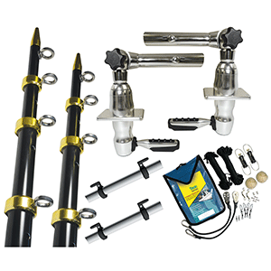 TACO Grand Slam 280 Package w/15 Black/Gold Poles, Premium Rigging Kit & Line Caddy