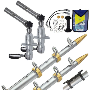 TACO Grand Slam 280 Package w/15 Silver/Gold Poles,(2) 280 Outrigger   Mounts, Premium Rigging kit and Line Caddy
