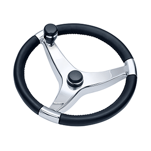 Schmitt & Ongaro Evo Pro 316 Cast Stainless Steel Steering Wheel w/Control Knob - 13.5' Diameter