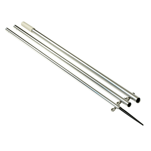 Lees 13 Bright Silver Center Rigger Pole w/Black Spike 1-3/8'