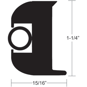 TACO Flex Vinyl Rub Rail Kit - Black w/Black Insert - 70 - 1-1/4' x 15/16'
