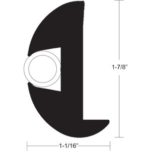 TACO Flex Vinyl Rub Rail Kit - Black w/White Insert - 50 - 1-7/8' x 1-1/16'