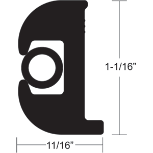 TACO Flex Vinyl Rub Rail Kit - Black w/Black Insert - 70 - 1-1/16' x 11/16'