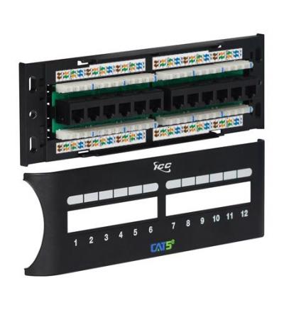 PATCH PANEL, CAT 5e FRONT, 12 PORT