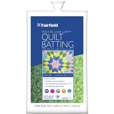 Fairfield Low-Loft Bonded Polyester Batting-Crib Size 45'X60' FOB: MI
