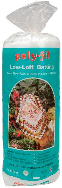 Fairfield Low-Loft Bonded Polyester Batting-Twin Size 72'X90' FOB: MI