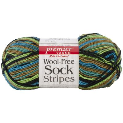 Premier Yarns Wool-Free Sock Stripes Yarn-Rain Forest