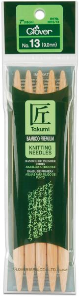 Takumi Bamboo Double Point Knitting Needles 7' 5/Pkg-Size 13/9mm