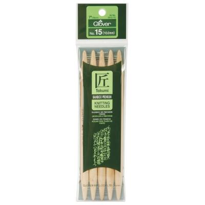 Takumi Bamboo Double Point Knitting Needles 7' 5/Pkg-Size 15/10mm