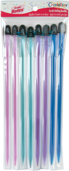 Crystalites Single Point Knitting Needles 10' Gift Set-Sizes 8 To 10.5