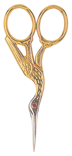 Tool Tron Red Ruby Swarovski Crystal Stork Scissors 3.5'-Gold-Plated