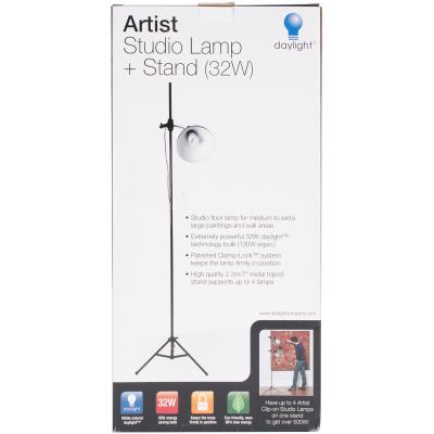 Daylight Artist Studio Lamp & Stand-Silver & Black FOB: MI