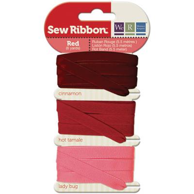 Sew Ribbon .39' Wide 6 Yards-Red