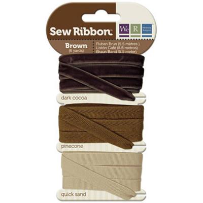 Sew Ribbon .39' Wide 6 Yards-Brown