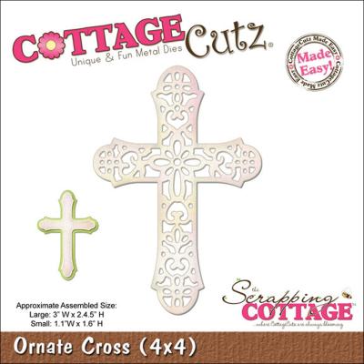 CottageCutz Die-Ornate Cross 3''X2.45'' & 1.1''X1.6''