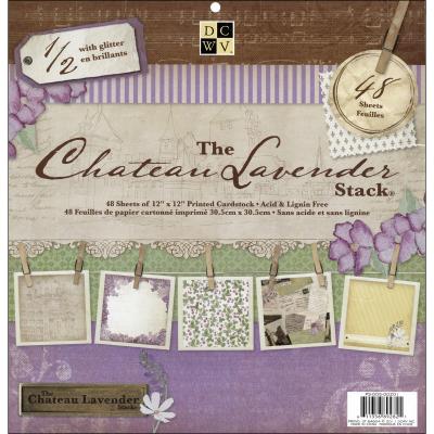 DCWV Single-Sided Cardstock Stack 12''X12'' 48/Pkg-Chateau Lavender, 24 Designs/2 Each