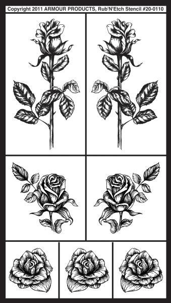 Rub N Etch Designer Stencil 5'X8'-Detailed Roses