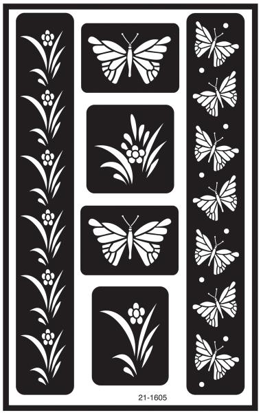 Over N Over Reusable Stencils 5'X8'-Butterfly