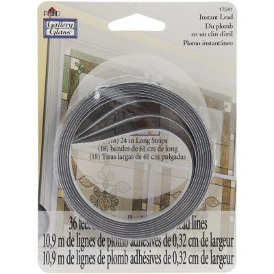 Gallery Glass Instant Lead Lines 24' 8/Pkg-Black .125' Thick