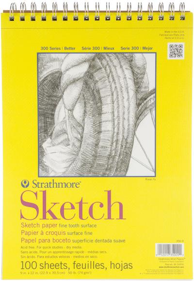 Strathmore Sketch Spiral Paper Pad 9'X12'-100 Sheets