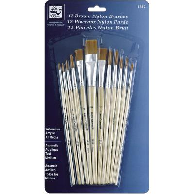 Brown Nylon Brush Set-12/Pkg