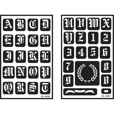 Overnover Reusable Stencils 5'x8' 2/pkg-Old English Alphabet