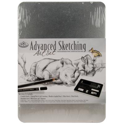 Advanced Sketching Art Set W/Tin-15 Pieces