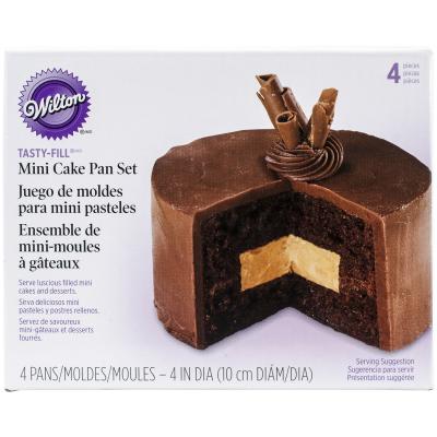 Tasty-Fill Mini Cake Pan Set-Round 4'X1.25'