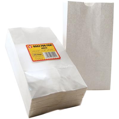 Gusseted Flat Bottom Bags 4.5'X2.5'X8.5' 100/Pkg-White