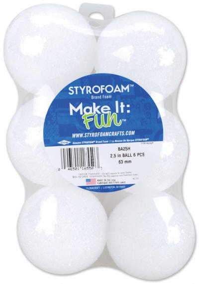 Styrofoam Balls 6/Pkg-2.5'