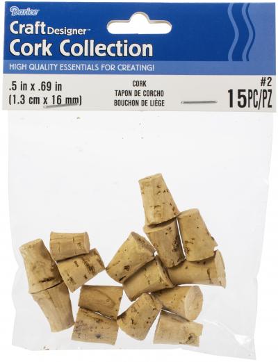 Cork Collection Stoppers-.5'X.35' 15/Pkg