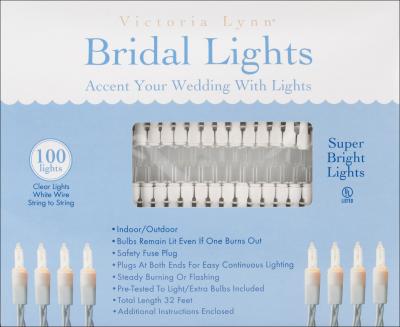 Victoria Lynn Bridal Lights 100 Count 32-Clear Bulbs W/White Wire