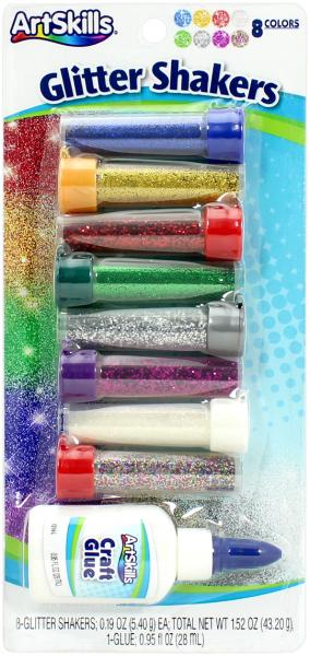 Glitter Shakers Ultra-Fine .19oz 8/Pkg-Assorted Colors