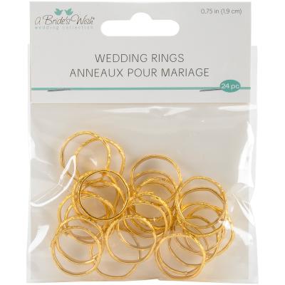 Wedding Rings .75' 24/Pkg-Gold