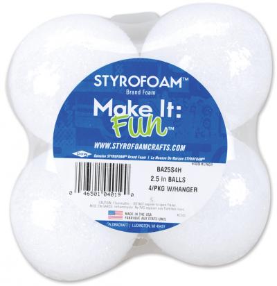 Styrofoam Balls 4/Pkg-2.5''