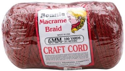 Bonnie Macrame Craft Cord 6mmX100yd-Wine