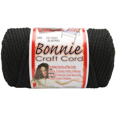 Bonnie Macrame Craft Cord 6mmX100yd-Black