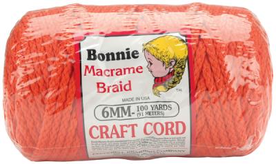 Bonnie Macrame Craft Cord 6mmX100yd-Orange