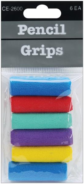 Foam Pencil Grips 6/Pkg-Assorted Colors