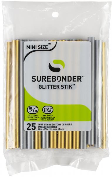 All-Temp Glitter Stik Mini Glue Sticks-.27''X4'' 25/Pkg Gold & Silver