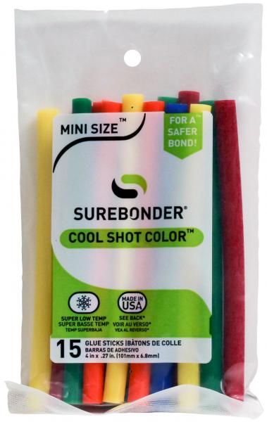 Super Low-Temp Cool Shot Mini Glue Sticks-.27''X4'' 15/Pkg Multicolor