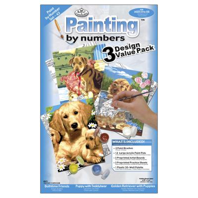 Junior Small Paint By Number Kit 8.75'X11.75' 3/Pkg-Dogs