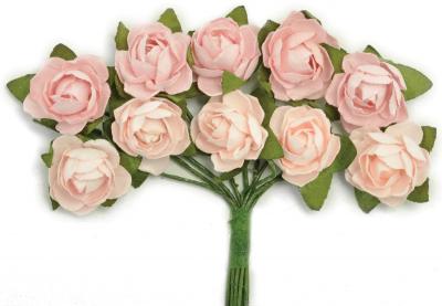 Mini Paper Blooms .5' Flowers W/Wire Stems 10/Pkg-Fairy Floss