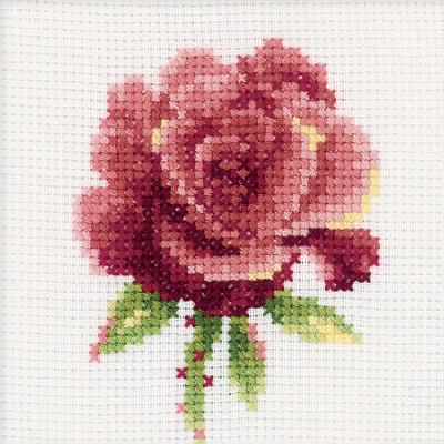 RTO Counted Cross Stitch Kit 4'X4'-Red Rose (14 Count)