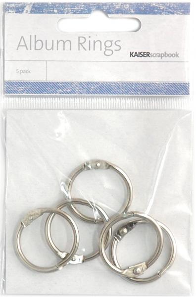 Kaisercraft Split Metal Album Rings 1' (2.5cm) 5/Pkg-Silver