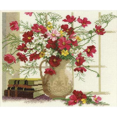 RTO Counted Cross Stitch Kit 12.5''X10.75''-Blooming Cosmos (14 Count)